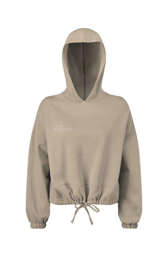UnderRepresented Ladies' Cropped Hooded Sweatshirt (Nude)