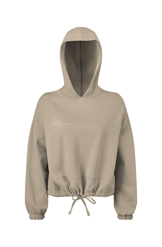 UnderRepresented Ladies' Cropped Hooded Sweatshirt (Nude)